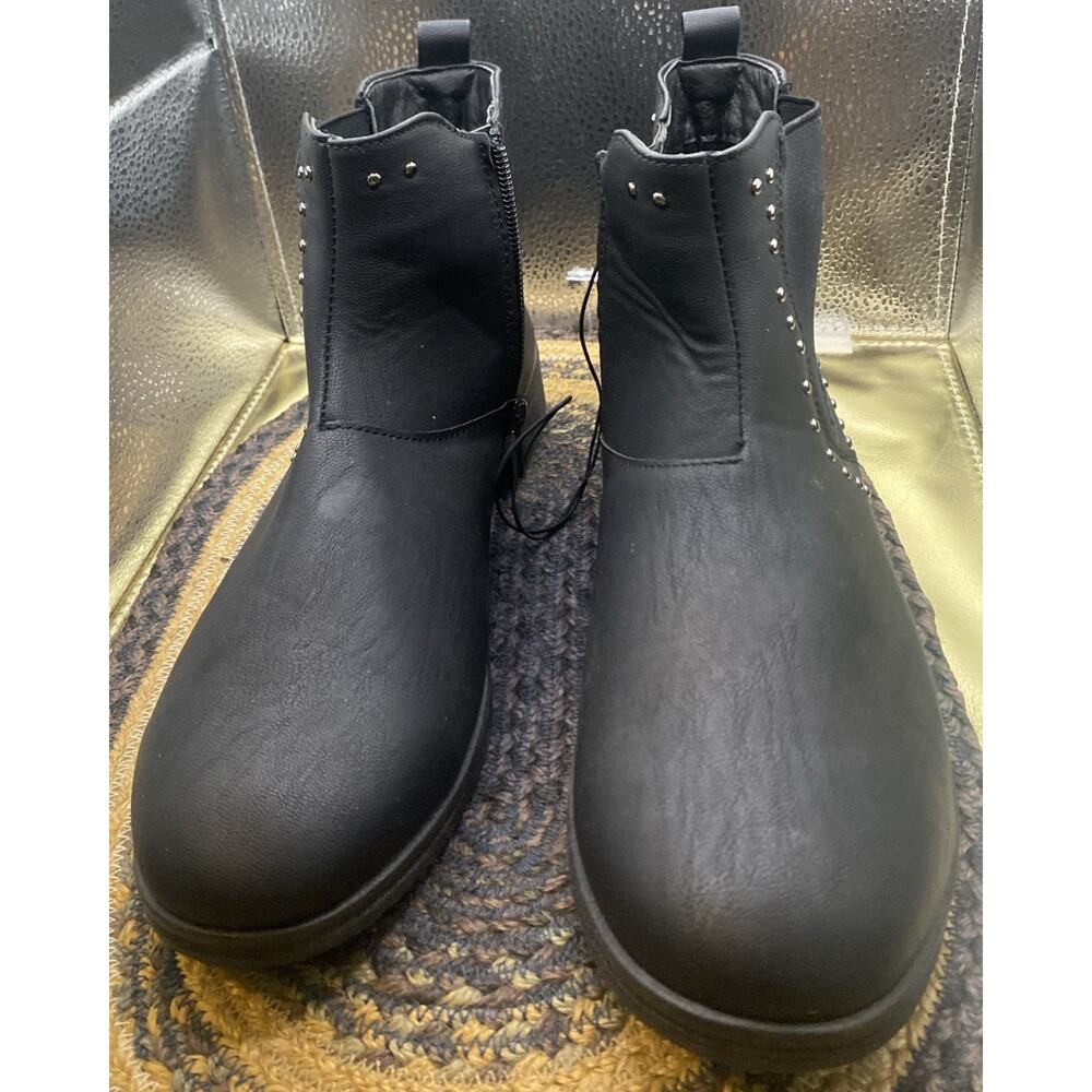 PINK LABEL Black Studded Shoe Boots Size 10 - Picture 2 of 6